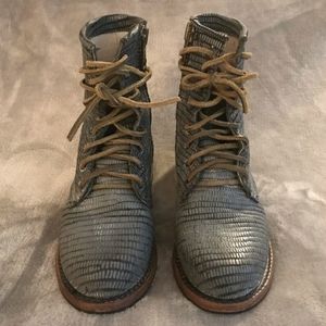 SOLD Blue Manchester Freebird Combat Boots sz 6